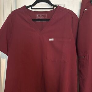 Figs Maroon Technical Collection Top and Bottom Set